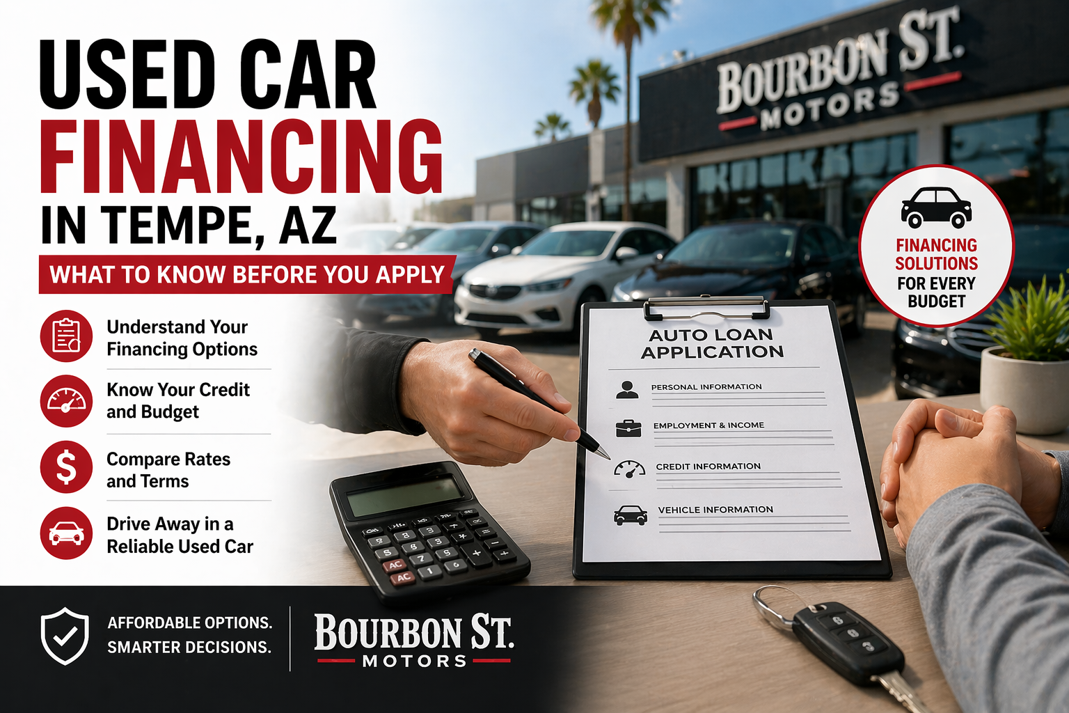 Used car financing in Tempe, AZ at Bourbon St Motors